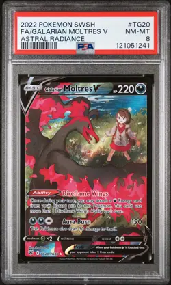 Galarian Moltres V TG20/TG30 - Astral Radiance - Graded PSA 8 NM-MT Pokemon Card - Image 3