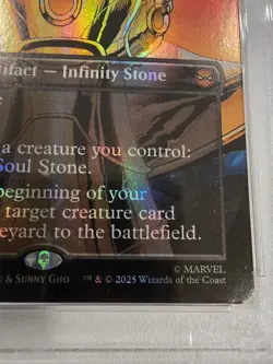 The Soul Stone (Borderless) 243 Marvel's Spider-Man Foil PSA 8 MTG - Image 4