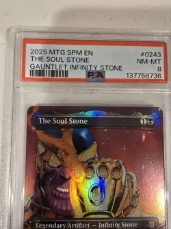 The Soul Stone (Borderless) 243 Marvel's Spider-Man Foil PSA 8 MTG - Image 5