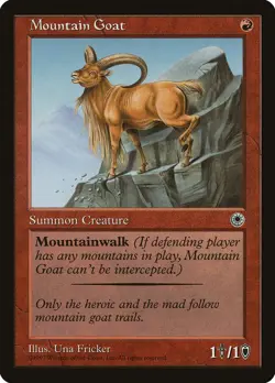 MTG Magic the Gathering Mountain Goat (141/250) Portal MP - Image 1