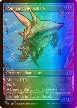 MTG Pouncing Shoreshark (285/435) Ikoria Lair of Behemoths LP FOIL - Image 1