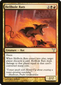 MTG Magic the Gathering Hellhole Rats (113/190) Dissension MP - Image 1