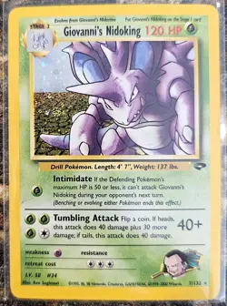 Pokemon 2000 Gym Challenge Giovanni's Nidoking Holo 7 LP - Image 1