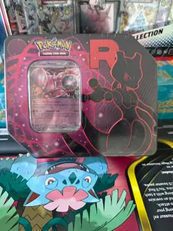 Team Rocket Tin [Team Rocket's Mewtwo ex] Pokemon TCG - Factory Sealed New - Image 1