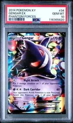 PSA 10 GENGAR EX 34 XY PHANTOM FORCES POKEMON GEM MINT - Image 1