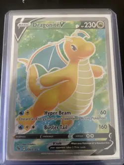 Pokemon TCG Dragonite V (Full Art) Pokemon GO 076/078 Holo Ultra Rare - Image 1