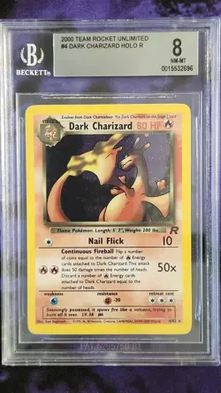 Pokemon BGS 8 Dark Charizard 4 Unlimited Team Rocket - Image 1