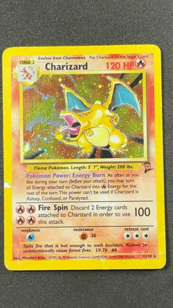 Pokemon TCG Base Set 2 Holo Rare Charizard 4/130 WOTC - HP Damaged - Image 2