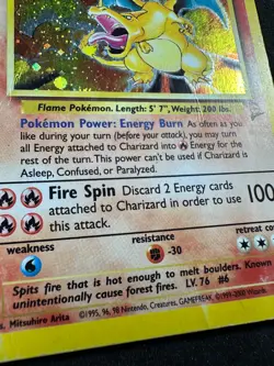 Pokemon TCG Base Set 2 Holo Rare Charizard 4/130 WOTC - HP Damaged - Image 4