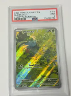 Pokemon Scarlet & Violet 151 MEW EN Bulbasaur 166/165 PSA 9 - Image 1