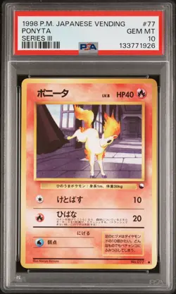 1998 POKEMON JPN VENDING SER III #77 PONYTA PSA 10 - Image 1