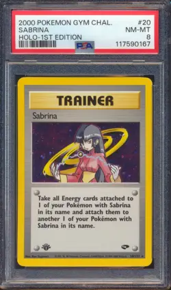 2000 POKEMON GYM CHALLENGE SABRINA #20 HOLO 1ST EDITION PSA 8! - Image 1