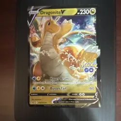 Pokemon Dragonite V Pokemon GO Promo Holo SWSH235 HP230 Hyper Beam Buster Tail - Image 1
