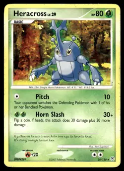 Pokemon TCG Diamond and Pearl #28/130 Heracross MP - Image 1