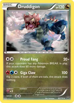 Druddigon 83/114 Steam Siege Pokemon Card - NM - Image 1
