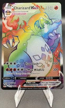 Pokemon TCG Champions Path Rainbow Charizard VMAX Secret Rare Card 74/73 NM - Image 1