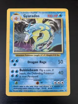 Gyarados 6/102 Base Set Holo Rare Unlimited Edition Pokemon Card - HP - Image 1