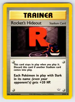 Rocket's Hideout 63/64 Neo Revelation Pokemon Card Vintage WOTC Uncommon - Lp - Image 1