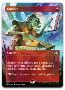 Gamble (Borderless) #433 (Foil) (NM) Dominaria Remastered DMR Magic MTG - Image 1