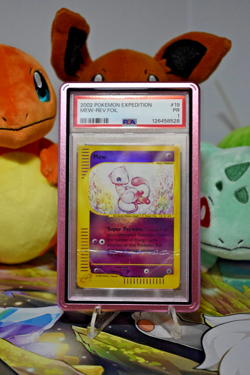 PSA 1 PR 2002 Expedition Mew Rev Holo Foil 19/165 E-Reader Pokemon with Case - Image 1