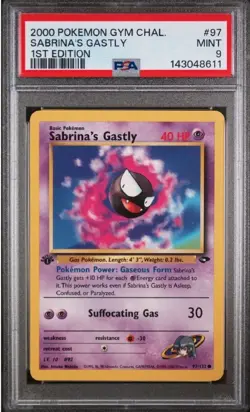 PSA 9 2000 Pokemon 1st Edition Sabrina's Gastly Gym Challenge - Image 1