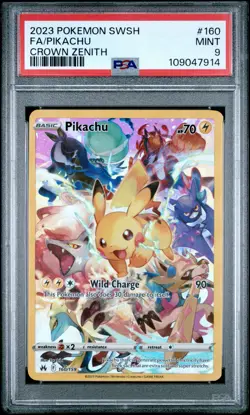 PSA 9 MINT Pikachu 160 Crown Zenith Pokemon TCG - Image 1