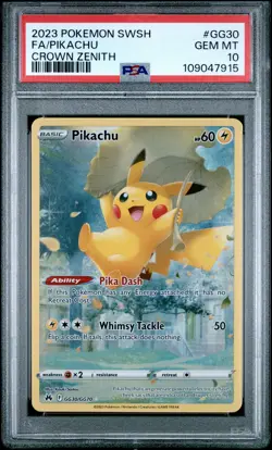 PSA 10 GEM MINT Pikachu GG30 Pokemon TCG Crown Zenith - Image 1
