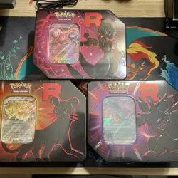 Pokemon Destined Rivals Team Rocket Tins Set of 3 NEW/SEALED - Image 1