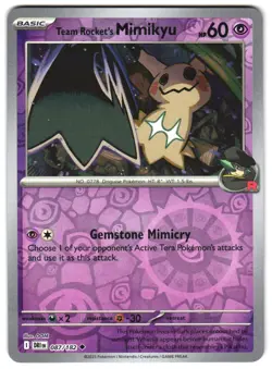 Team Rocket's Mimikyu 087/182 Reverse Holo Destined Rivals English Pokemon NM - Image 1