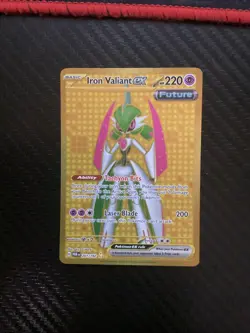 Pokemon Iron Valiant ex - Hyper Rare SV04: Paradox Rift 261/182 NM - Image 1