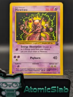 Pokemon TCG Mewtwo 14 Black Star Promo WOTC Vintage Non-Holo (NM/LP) - Image 1