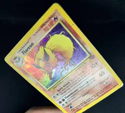 1999 Flareon Holo Rare Damaged 3/64 Jungle English Pokemon Vintage WOTC - Image 2