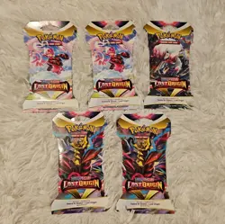 Pokemon Lost Origin Sleeved Booster Pack 5 Packs Total - NEW/SEALED - Image 1