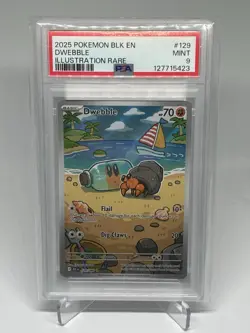 2025 POKEMON BLK EN-BLACK BOLT ILLUSTRATION RARE #129 DWEBBLE PSA 9 - Image 1