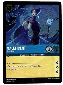 Maleficent - Uninvited - 151/204 - Rare - Cold Foil NM-Mint Disney Lorcana: T - Image 2