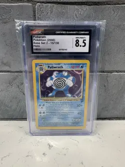 Pokemon Poliwrath CGC 8.5 Base Set 2 15/130 Holo Rare Holo Card - Image 1