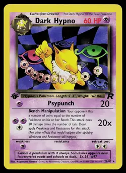 Pokemon Card - Dark Hypno Team Rocket 26/82 Rare 1st Edition - Image 1