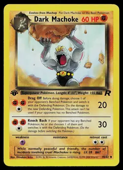 Pokemon Card - Dark Machoke Team Rocket 40/82 Uncommon 1st Edition - Image 1