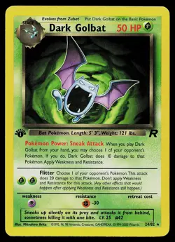 Pokemon Card - Dark Golbat Team Rocket 24/82 Rare 1st Edition - Image 1