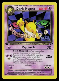 Pokemon Card - Dark Hypno Team Rocket 26/82 Rare 1st Edition - Image 1