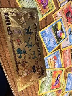 Vintage Pokemon Card 1999 Wizards Misc Cards & 24K Gold 10,000 Bill - Image 4