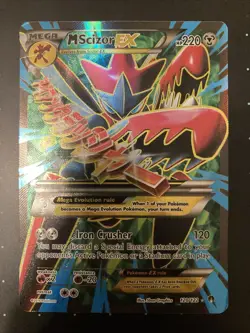 Pokemon TCG XY Breakpoint Ultra Rare M Scizor EX Full Art Holo Card 120/122 MP - Image 1