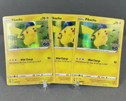 (3) Lot 2022 Pokemon SWSH Pokemon Go Pikachu Holo #028/078 - Image 1