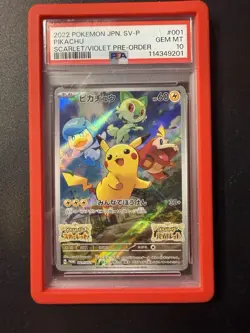 2022 POKEMON JPN SV PROMO SCARLET & VIOLET #001 PIKACHU PSA 10 - Image 1