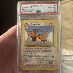 1999 Pokemon Game WB Movie Black Star Promo Dragonite #5 PSA 10 Gem Mint 💎 - Image 1