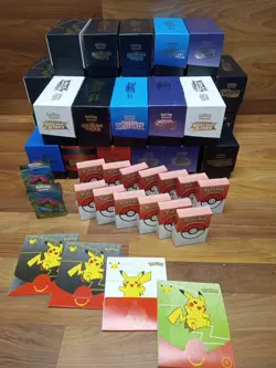 30 Pokemon Elite Trainer Boxes, 15 Deck Boxes, McDonald's - Lot Of 30 ALL EMPTY - Image 1