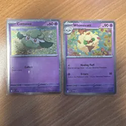 Pokemon TCG Black Star promo Cottonee MEP 018 Whimsicott MEP 019 Mega Evolution - Image 1