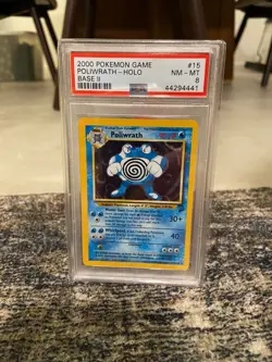2000 Pokemon Base Set II Poliwrath Holo #15 PSA 8 - Image 1