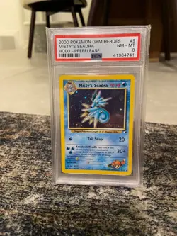 2000 Pokemon Prerelease Gym Heroes Misty’s Seadra Holo (#9) - Image 1