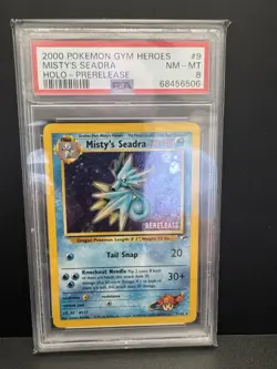 Pokemon TCG - Misty's Seadra (Prerelease) 009/132 - WOTC Promo - PSA 8 - Image 1